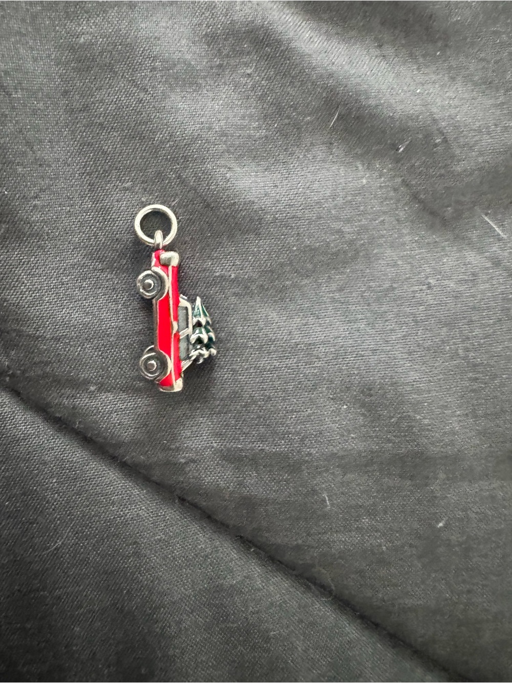 James Avery family Christmas tree charm silver 
Enamel